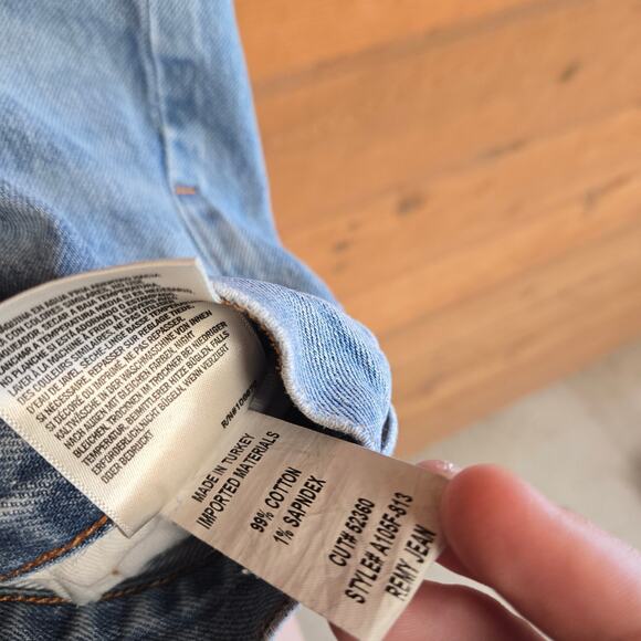 Agolde Remy High Rise Straight Jean Raw Hem Ankle Fray Renewable Wash 24 - Picture 7 of 7